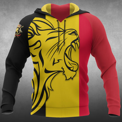 The Lion In Belgium Hoodie - BH-Apparel-HD09-Hoodie-S-Vibe Cosy™