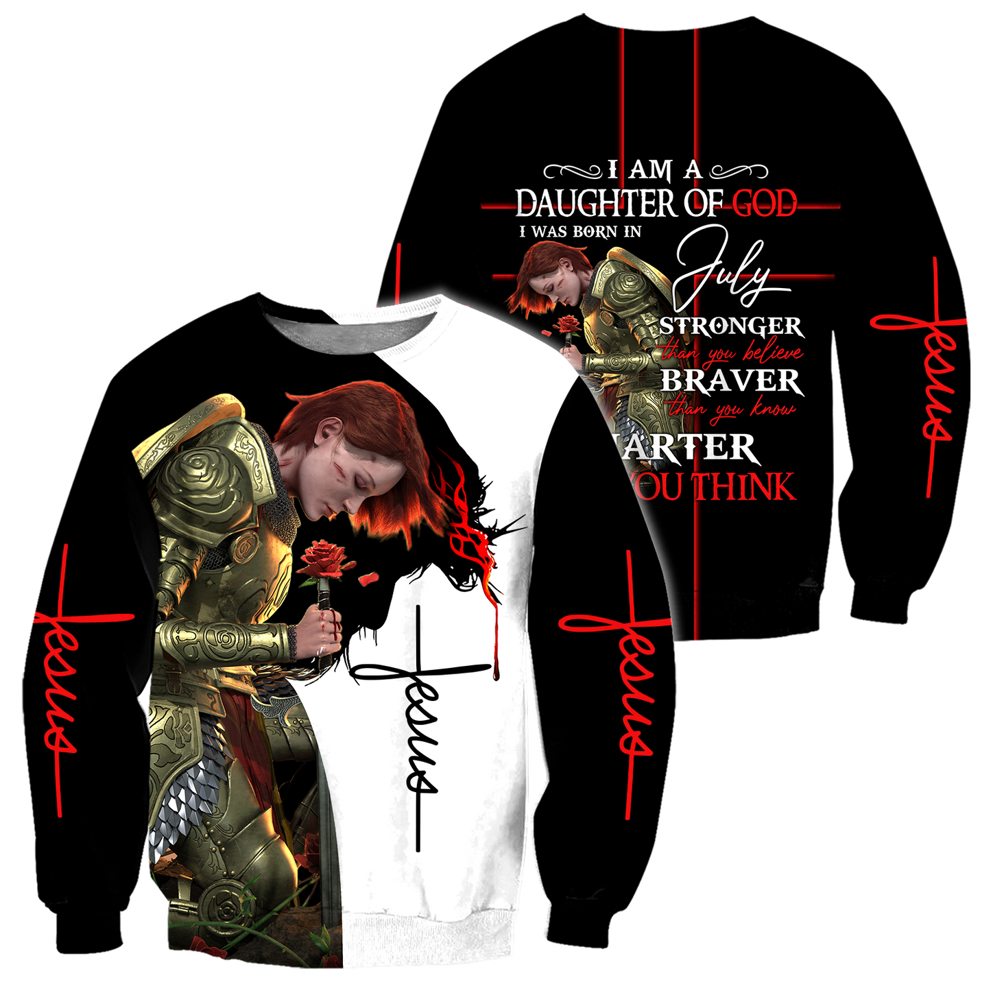 I Was Born In July - I Am A Daughter Of God 3D All Over Printed Shirts For Men and Women Pi250504S7-Apparel-TA-Sweatshirts-S-Vibe Cosy™