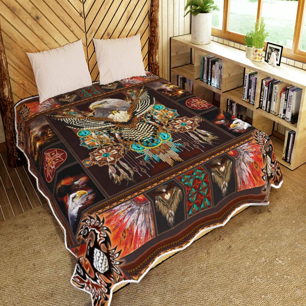 Native American 3D All Over Printed Blanket