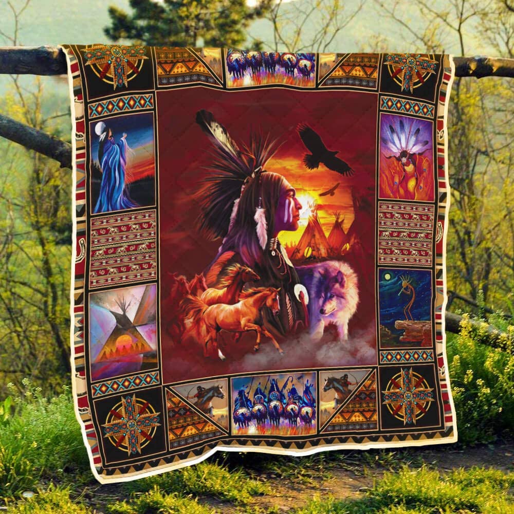 Native American 3D All Over Printed Blanket