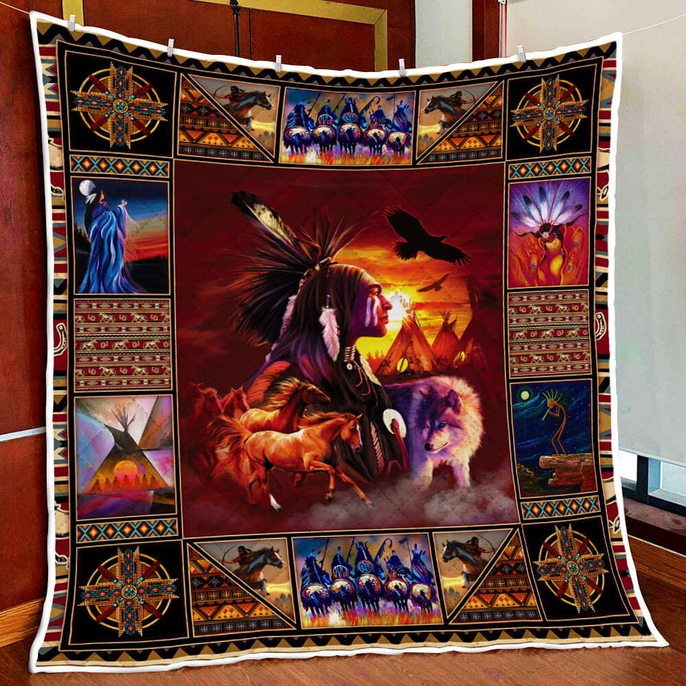 Native American 3D All Over Printed Blanket