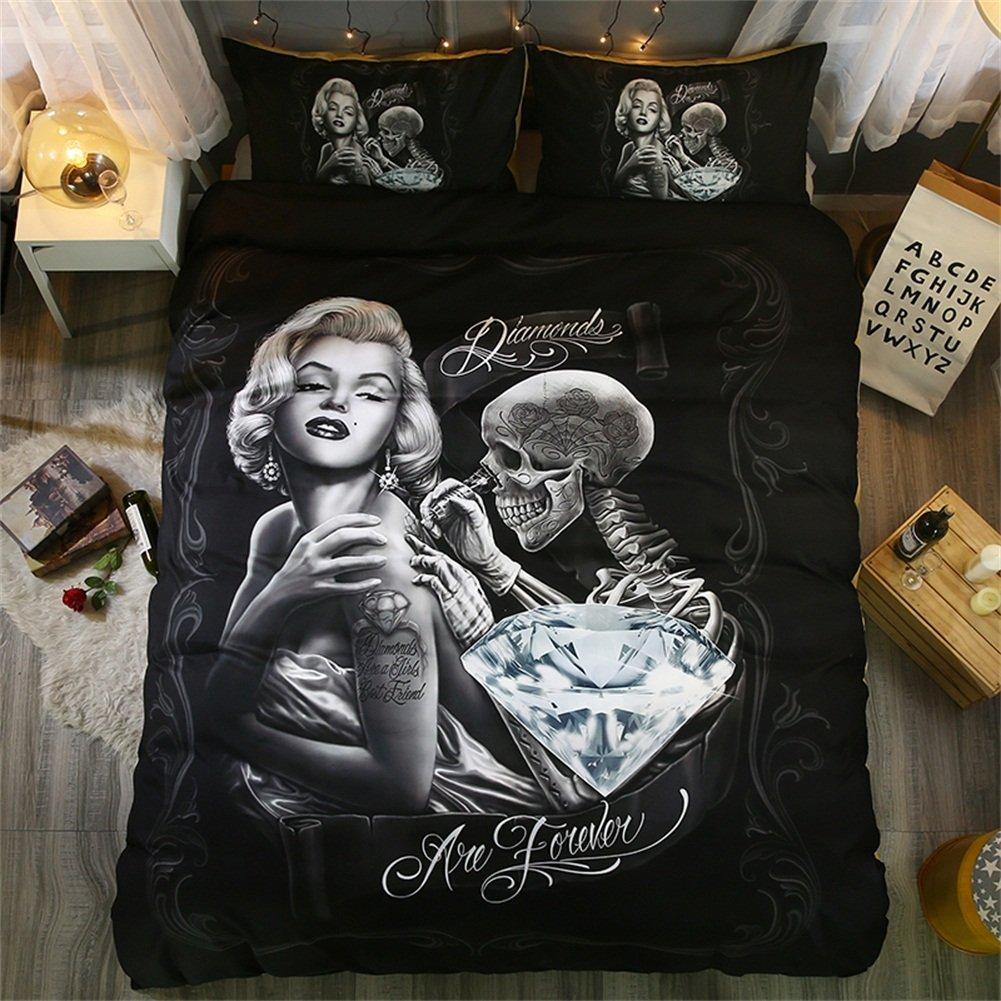 Marilyn Monroe and Skull Bedding Sets - Amaze Style™-Bedding Set