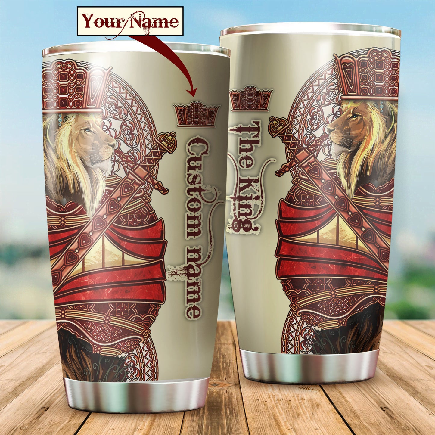 Custom Name King Lion Tumbler