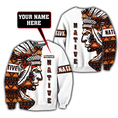 Customize Name Native American 3D All Over Printed Unisex Shirts