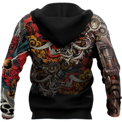Japan Mask Tattoo 3D All Over Printed Unisex Shirt