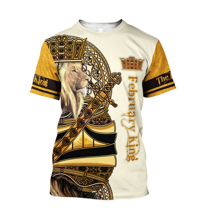 February King Lion 3D All Over Printed Unisex Shirts