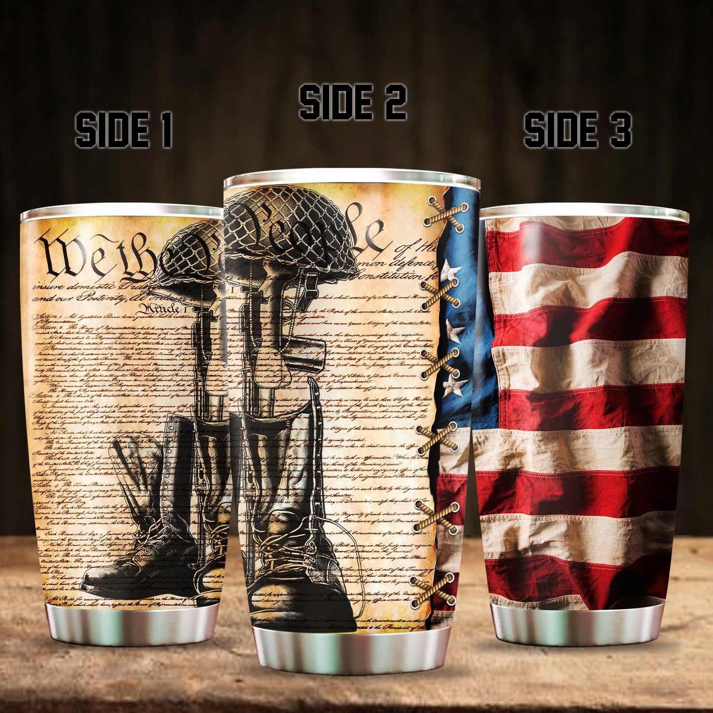 United States Veteran Steel Tumbler