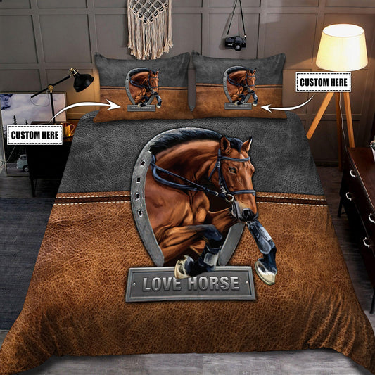 Customized Name Horse 3D All Over Printed Bedding Set