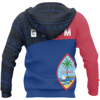 Guam Flag Curve Concept Allover Hoodie-Apparel-HP Arts-Hoodie-S-Vibe Cosy™