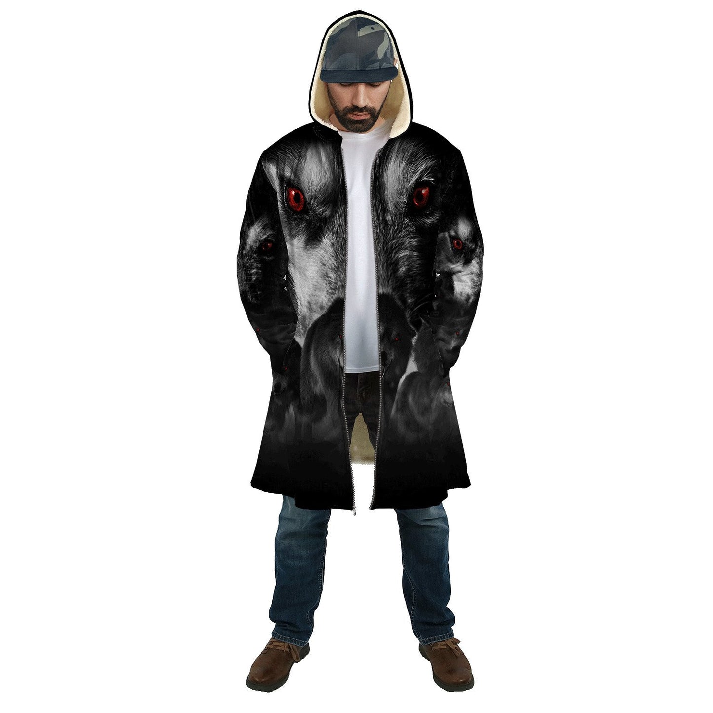 Wolf  3D All Over Printed Unisex Zip Cloak