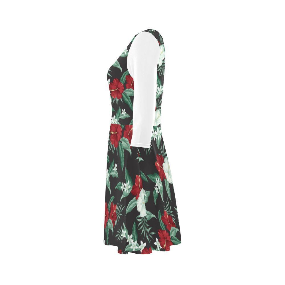 Hibiscus Sundress 07 - AH-SLEEVE SUNDRESSES-e-joyer-XS-White-Sundress-Vibe Cosy™