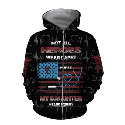 All Over Printed My Daughter Is A Nurse Hoodie DA140920201-MEI