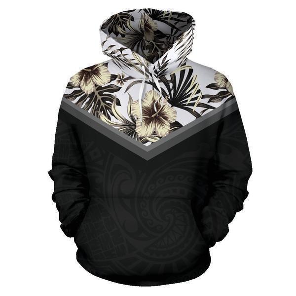 Hawaii Vintage Pattern Hoodie Yellow Old Color Hibiscus - AH - J9-ALL OVER PRINT ZIP HOODIES (P)-Phaethon-Hoodie-S-Vibe Cosy™
