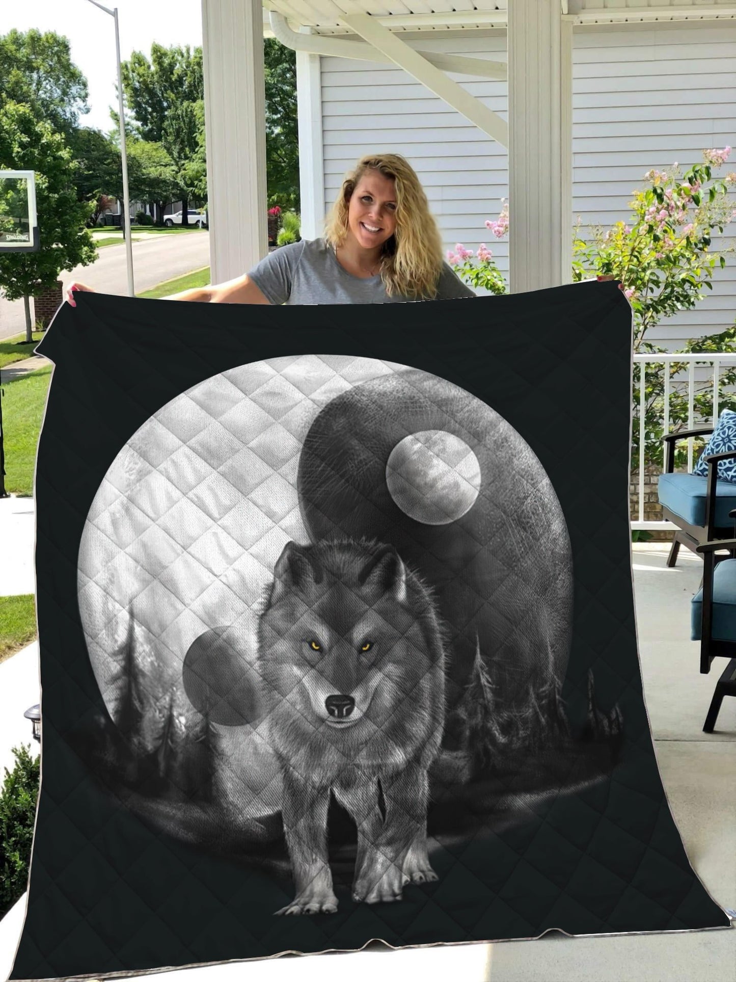 Wolf 3D All Over Printed Quilt