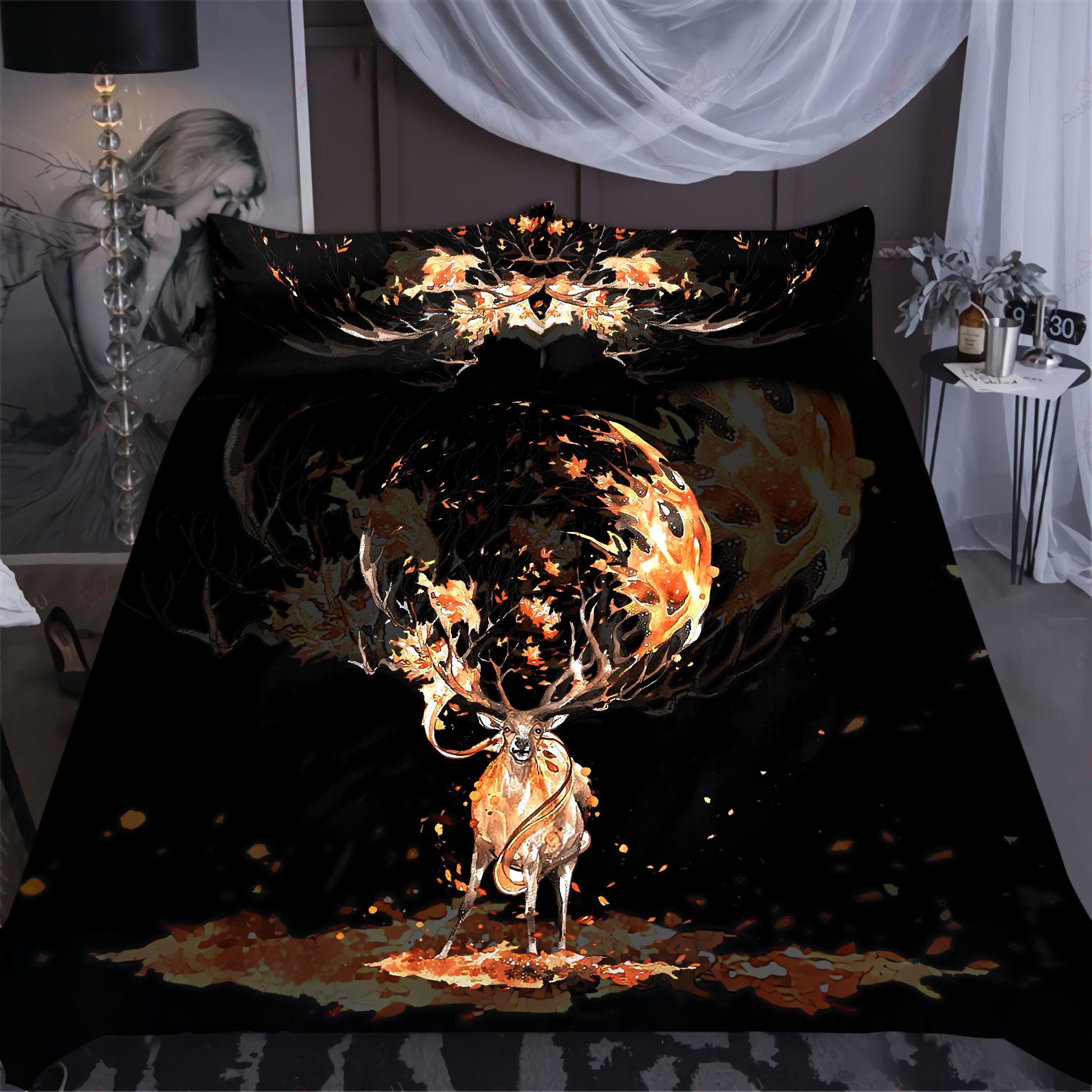 Canada Beautiful Color Maple Leaf With Moose Bedding Set-ML-ML-US Twin-Vibe Cosy™