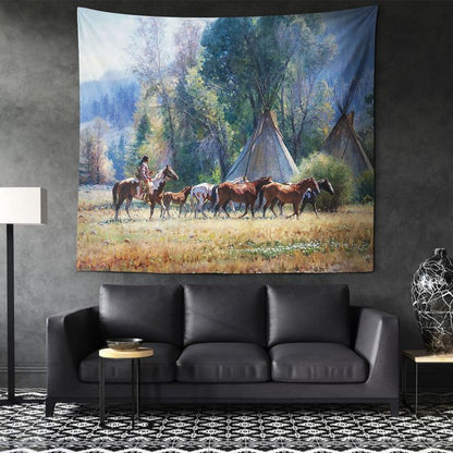 Native American 3D All Over Printed Tapestry