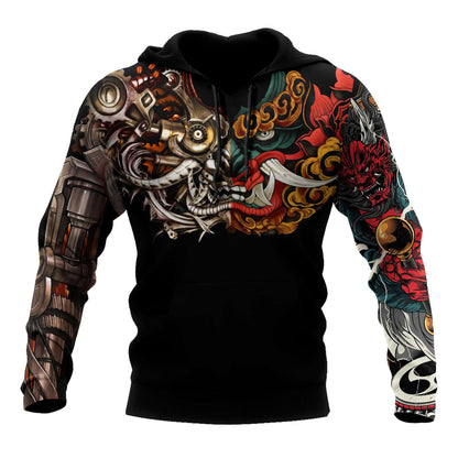 Japan Mask Tattoo 3D All Over Printed Unisex Shirt