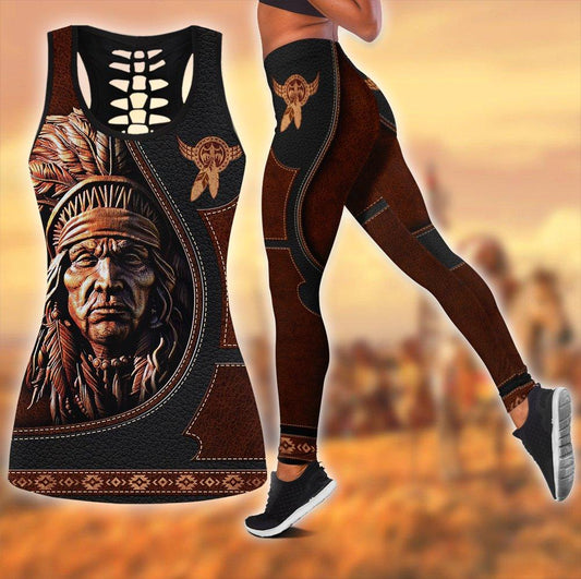 Native American 3D All Over Printed Legging + Hollow Tank