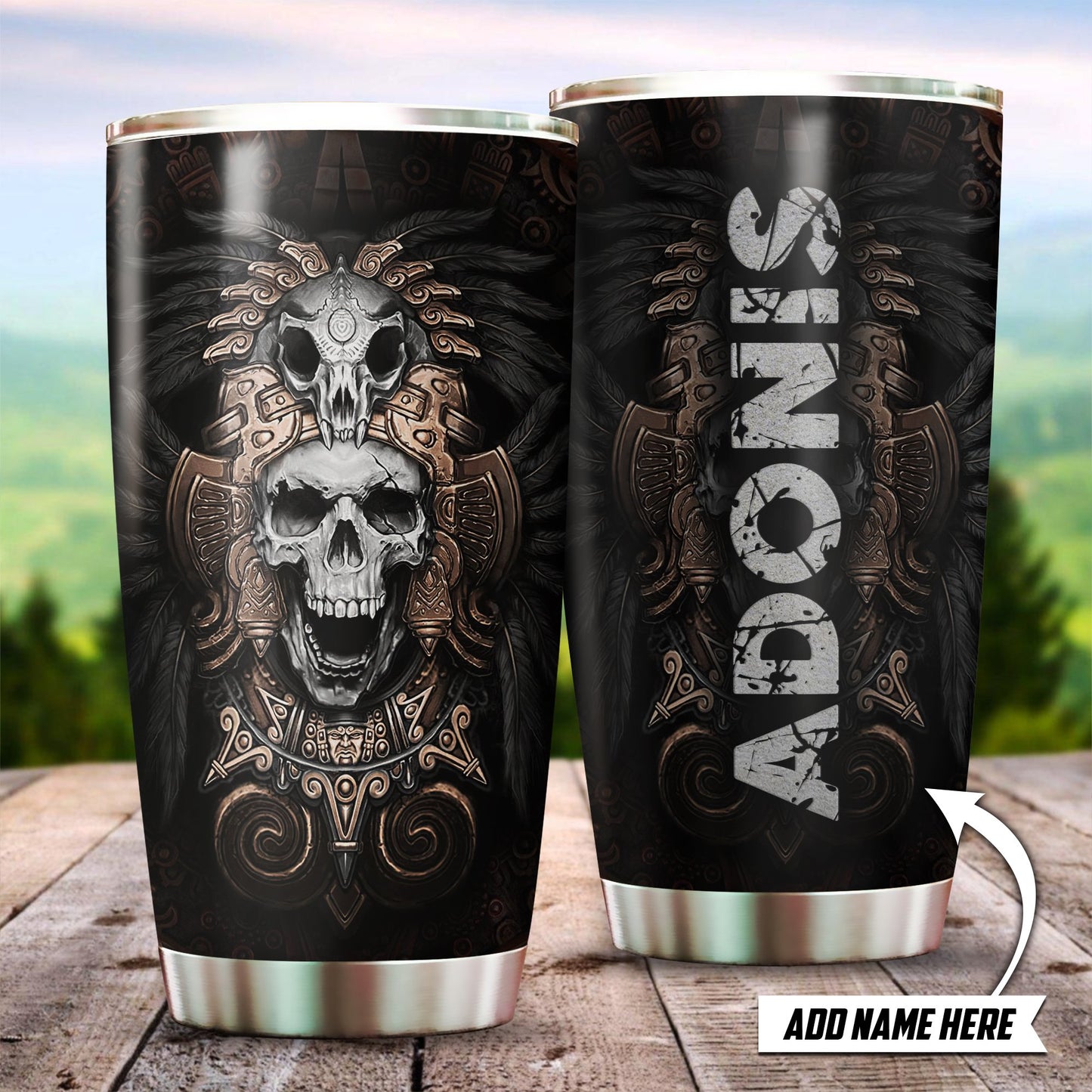 Customize Name Native American Steel Tumbler