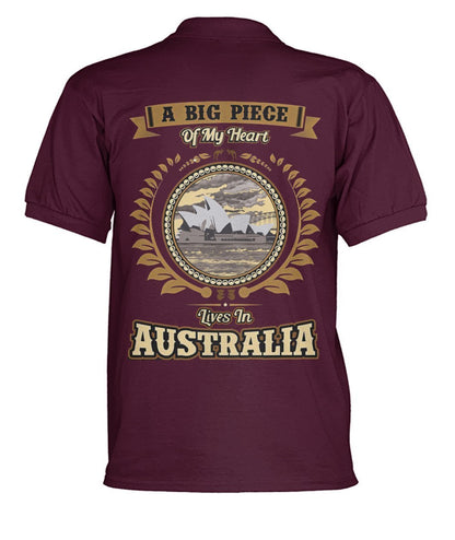 Australia in My Heart Polo T-Shirt - BN04-POLO T-SHIRTS-HP Arts-Maroon-S-Men's Polo-Vibe Cosy™