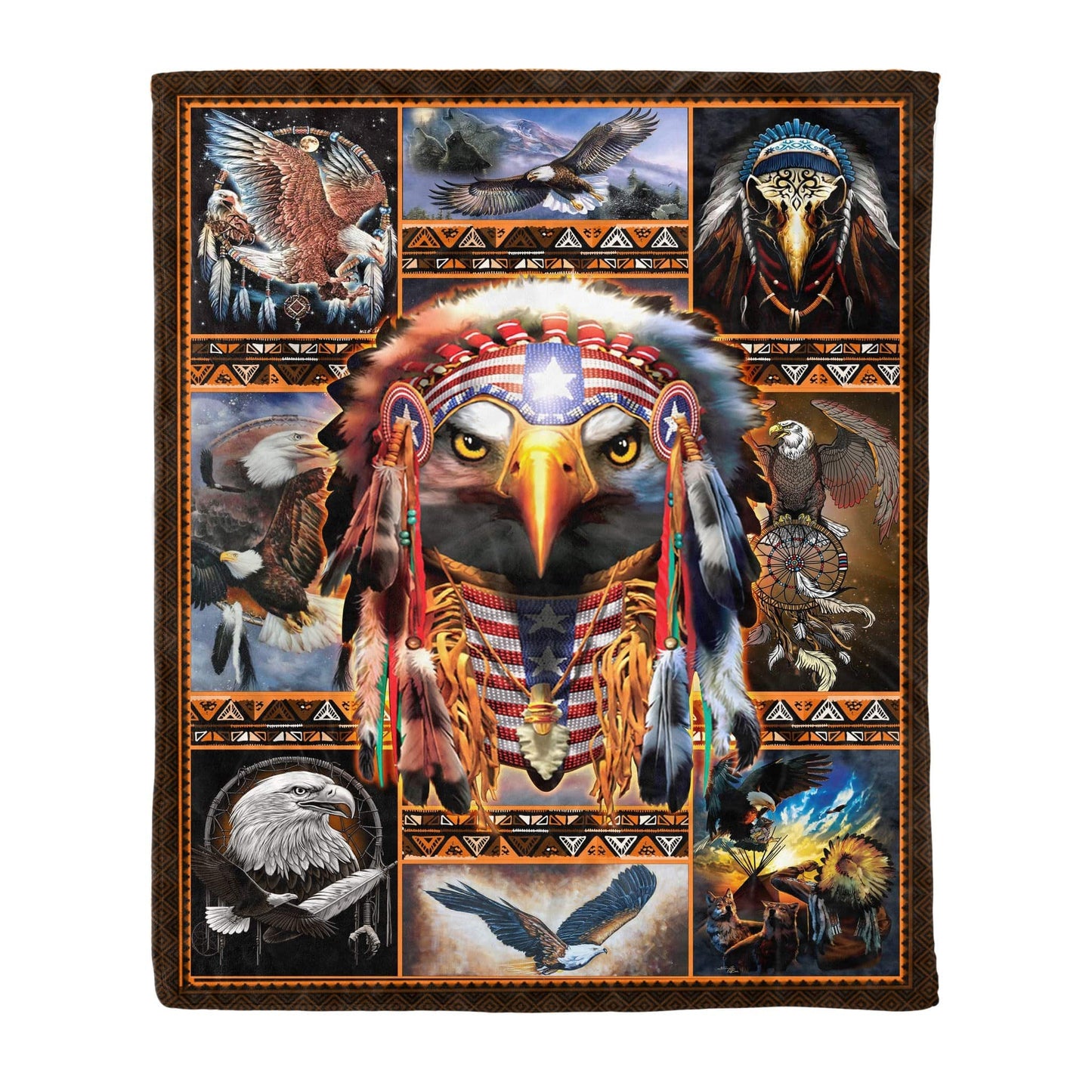 Native American 3D All Over Printed Blanket