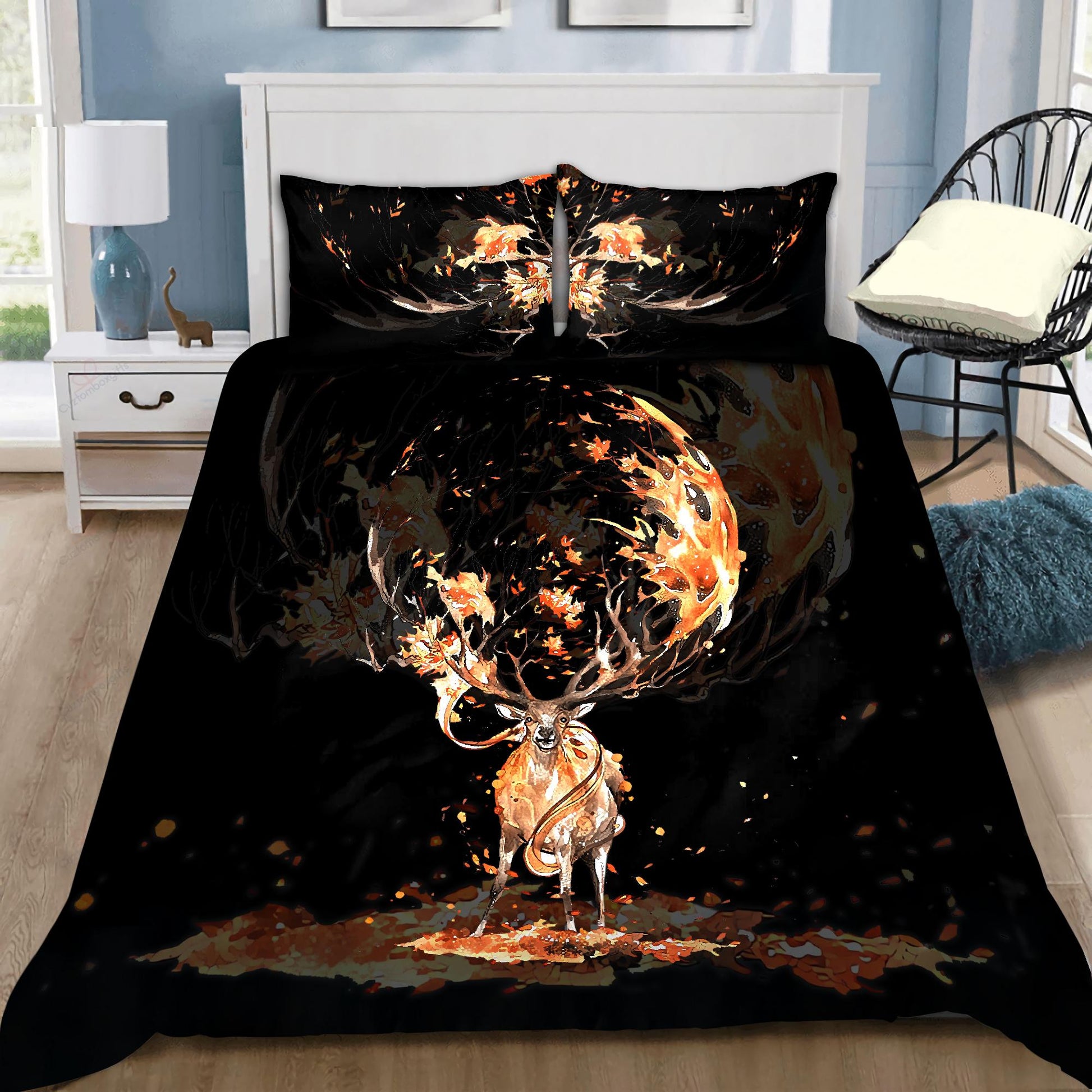 Canada Beautiful Color Maple Leaf With Moose Bedding Set-ML-ML-US Twin-Vibe Cosy™