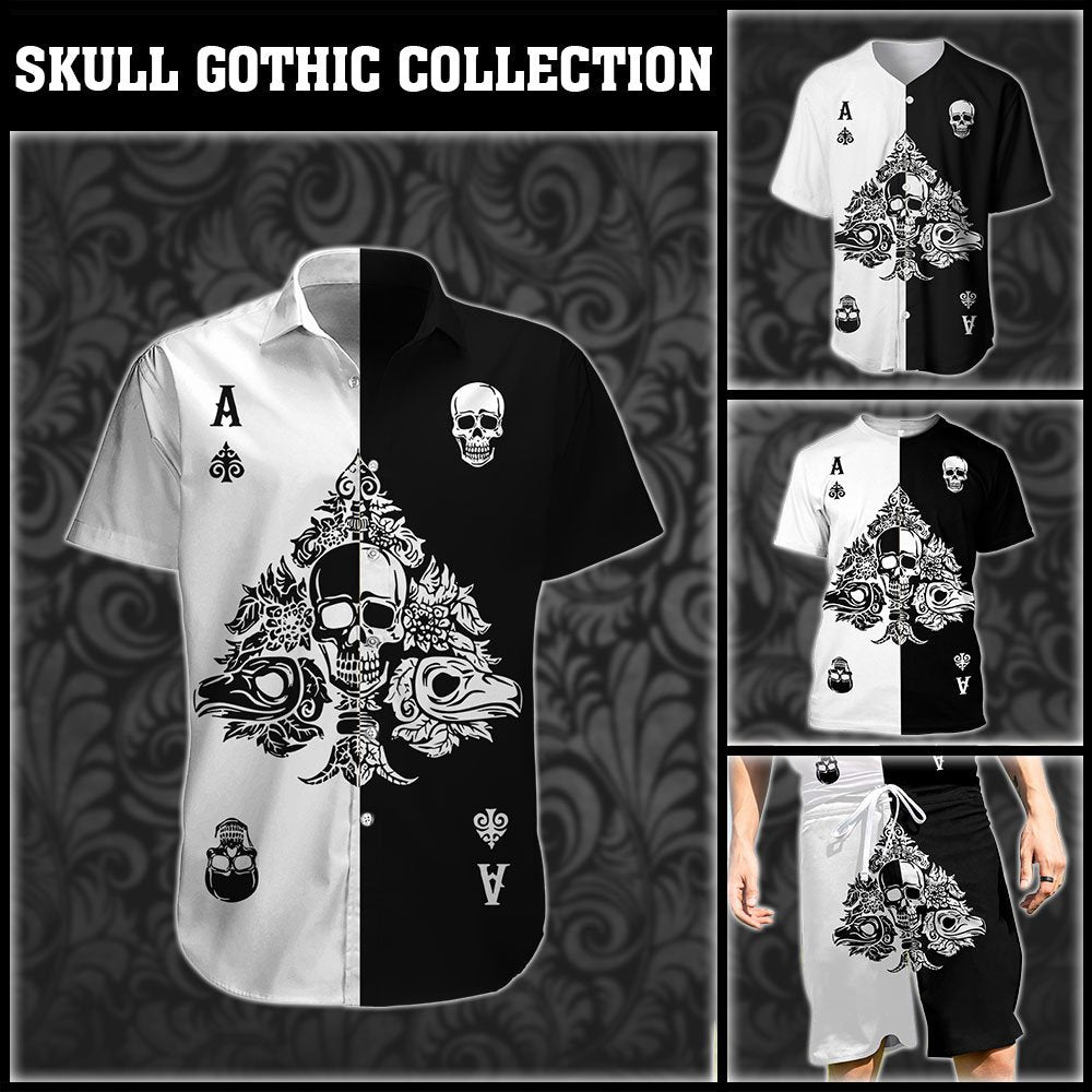 Gothic Skull 3D All Over Printed Unisex Shirts