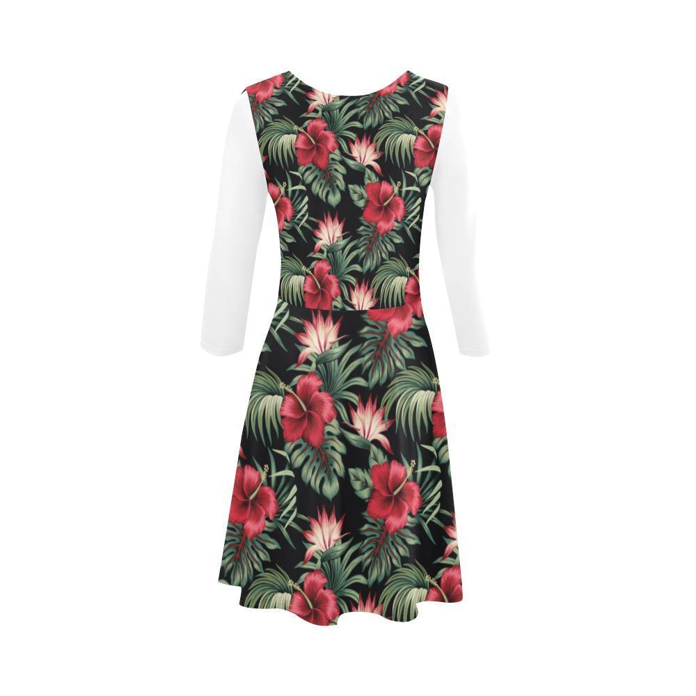 Hibiscus Sundress 06 - AH-SLEEVE SUNDRESSES-e-joyer-XS-White-Sundress-Vibe Cosy™