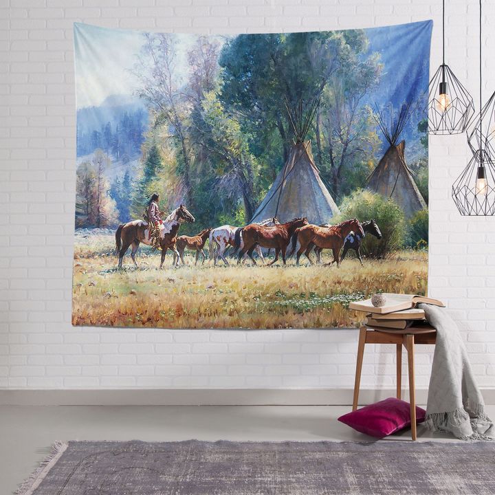 Native American 3D All Over Printed Tapestry