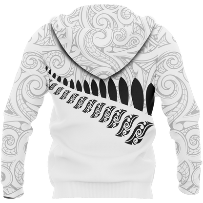New Zealand Aotearoa Pullover Hoodie White Ver HC1003-Apparel-Huyencass-Hoodie-S-Vibe Cosy™