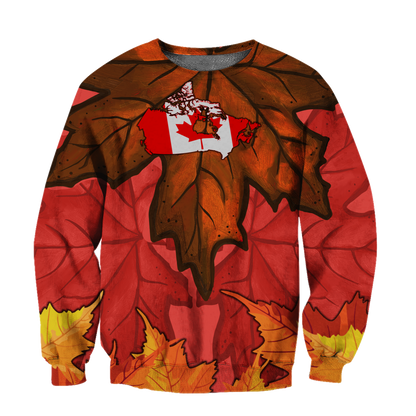 Canada Maple Leaf Autumn Hoodie-HHT08072008-Apparel-PL8386-Sweat Shirt-S-Vibe Cosy™