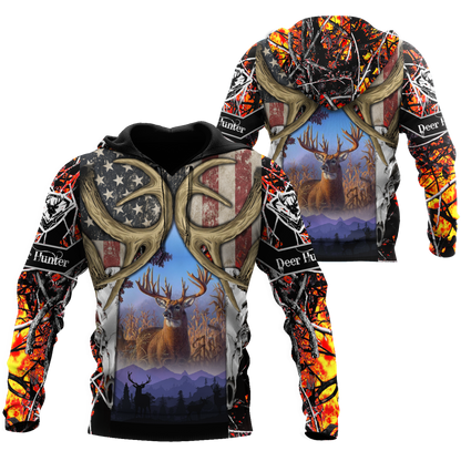 America Flag Hunting Deer Unisex Shirts DA17102001