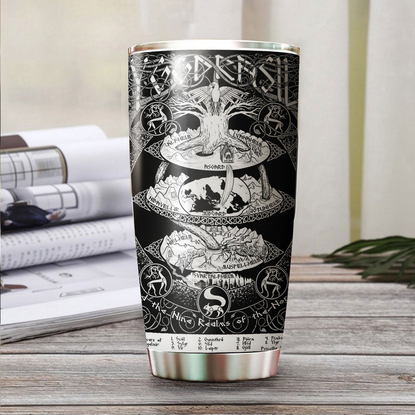 NORSE MYTHOLOGY STAINLESS STEEL TUMBLER TA031817-TA-Vibe Cosy™