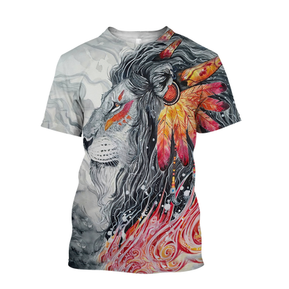 Native Lion Over Printed Hoodie
