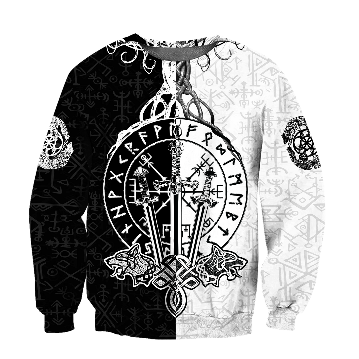 Love Viking Warriors tattoos 3D all over printed for man and women HHT01072002-Apparel-PL8386-Sweatshirt-S-Vibe Cosy™