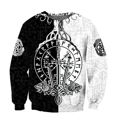 Love Viking Warriors tattoos 3D all over printed for man and women HHT01072002-Apparel-PL8386-Sweatshirt-S-Vibe Cosy™