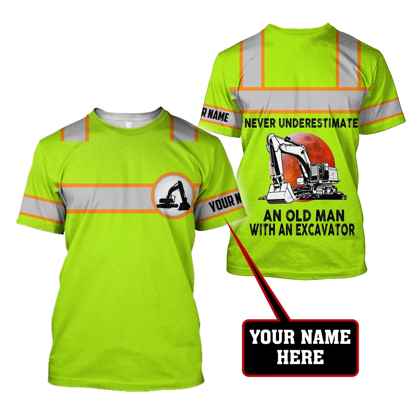 Excavator 3D All Over Printed Unisex Shirt