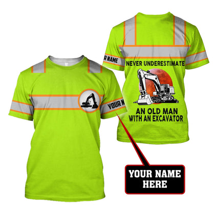 Excavator 3D All Over Printed Unisex Shirt