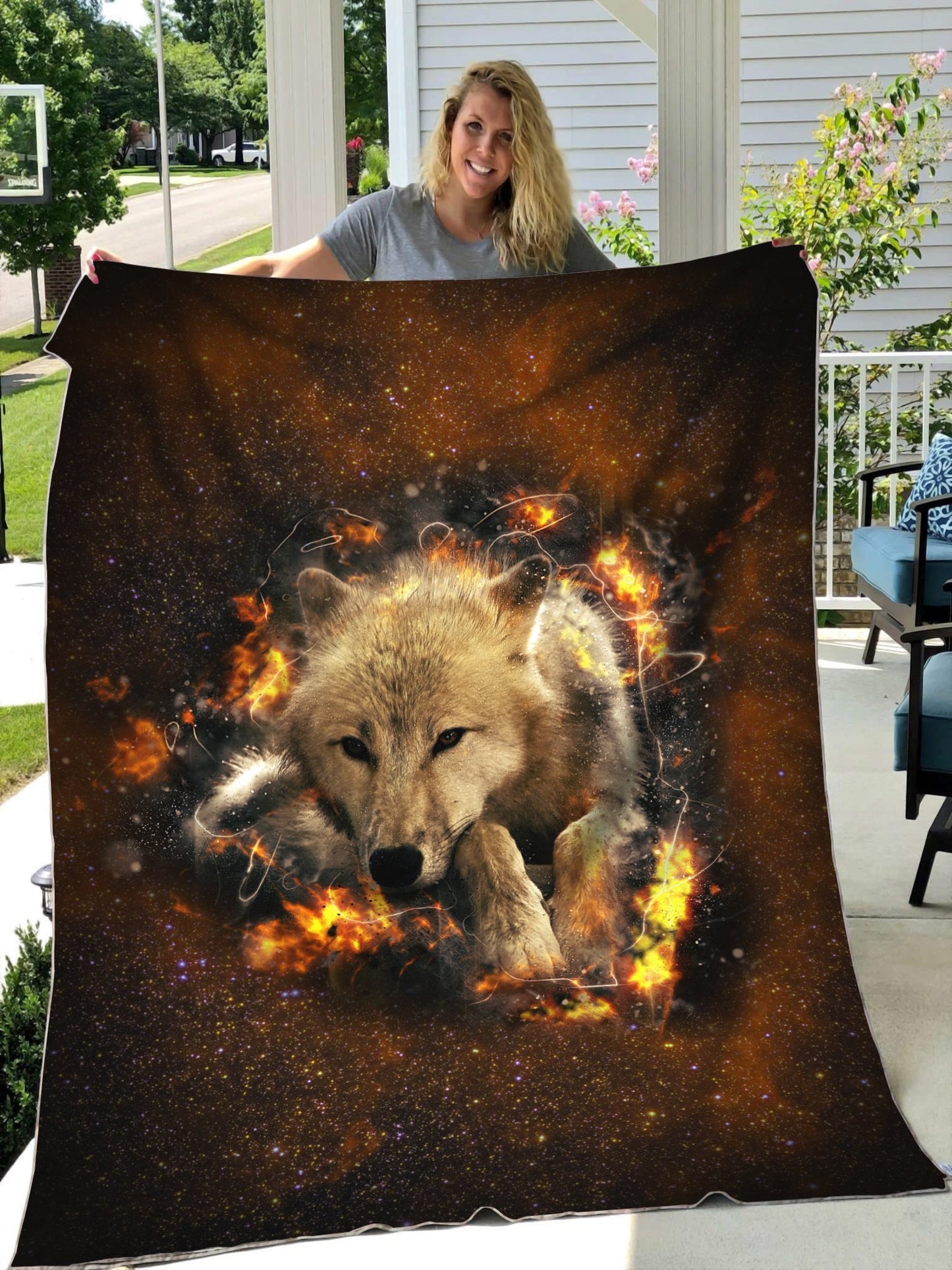 Wolf 3D All Over Printed Blanket