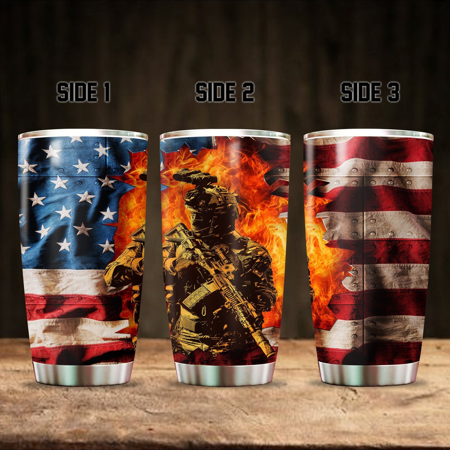 United States Veteran Steel Tumbler