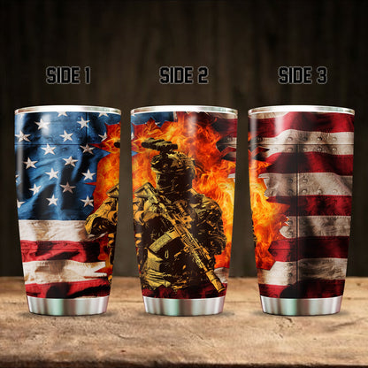 United States Veteran Steel Tumbler