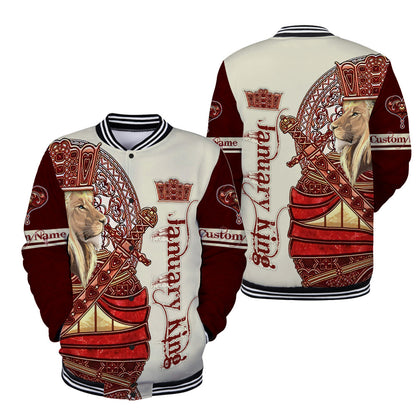 Custom Name January King Lion 3D All Over Printed Unisex Shirts