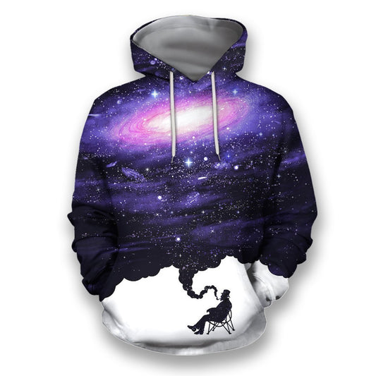 All over print old man smoking galaxy-Apparel-HbArts-Hoodie-S-Vibe Cosy™