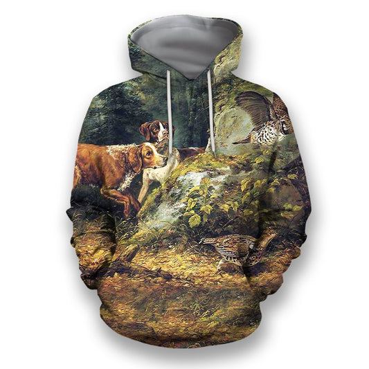 All Over Printed Hunting Dog Clothes-Apparel-HbArts-Hoodie-S-Vibe Cosy™