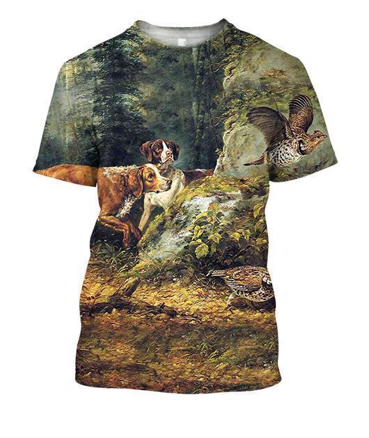 All Over Printed Hunting Dog Clothes-Apparel-HbArts-T-Shirt-S-Vibe Cosy™