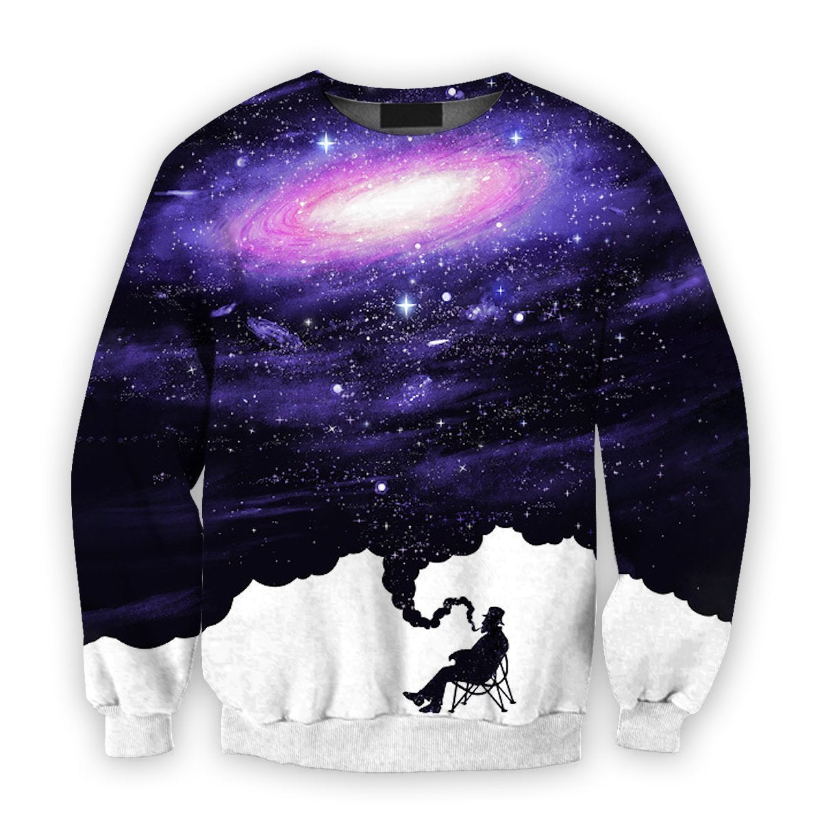 All over print old man smoking galaxy-Apparel-HbArts-Sweatshirt-S-Vibe Cosy™