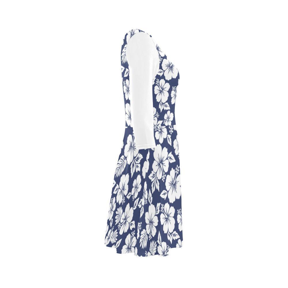 Hibiscus Sundress 04 - AH-SLEEVE SUNDRESSES-e-joyer-XS-White-Sundress-Vibe Cosy™