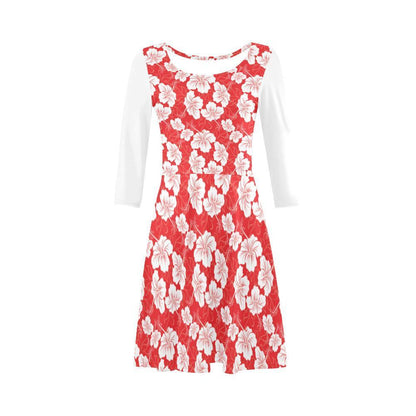 Hibiscus Sundress 03 - AH-SLEEVE SUNDRESSES-e-joyer-XS-White-Sundress-Vibe Cosy™