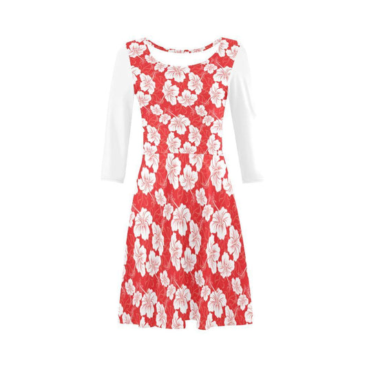 Hibiscus Sundress 03 - AH-SLEEVE SUNDRESSES-e-joyer-XS-White-Sundress-Vibe Cosy™