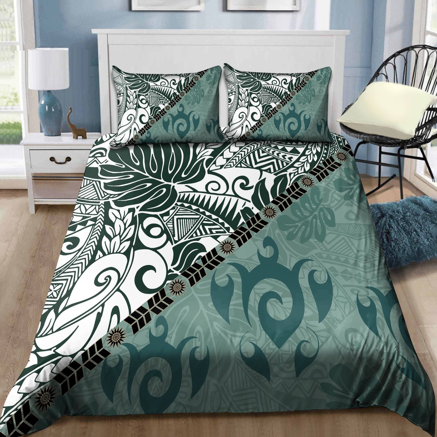 Premium Leaves And Turtles Bedding Set